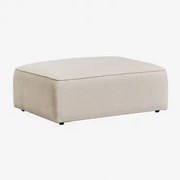 Gestoffeerde Poef Cardea Stof Chenille Beige – Crème - Sklum