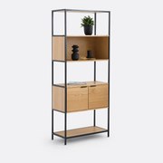 Modulaire boekenkast, 1 nis, 2 deuren, eikenfineer, Volga