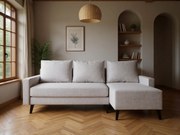 Hoekbank Delbene 127, Aanwezig, Glanzend zwart, Aanwezig, 225x140x74cm, 119 kg, Poten: Kunststof