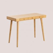 Takeo Bureau 100x50 Cm Van Bamboe Met Lades Natuurlijk - Sklum
