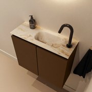 Mondiaz Ture DLux toiletmeubel 60cm rust met wastafel frappe rechts met kraangat