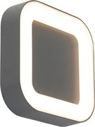 Wand- en plafondlamp grijs vierkant IP54 - Ariel