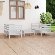 vidaXL 5-delige Loungeset massief grenenhout wit