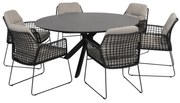 Rhodos Embrace dining tuinset 160 cm rond HPL 7 delig 4 Seasons Outdoor