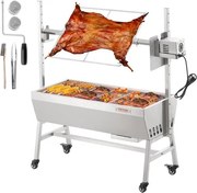 VEVOR Lamsgrill, speenvarkengrill, spitgrill, 61 kg BBQ houtskoolgrill voor heel varken, lam, geit, 42 W elektromotor, roestvrijstalen braadslede met vergrendelbare wielen