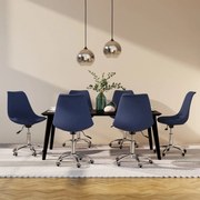 vidaXL Eetkamerstoelen draaibaar 6 st stof blauw