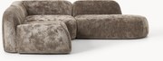 Modulaire teddy-bouclé hoekbank Wolke (4-zits) met chaise-longue