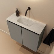 Mondiaz Ture DLux toiletmeubel 60cm smoke met wastafel opalo midden zonder kraangat