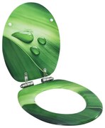 vidaXL Toiletbril met soft-close deksel waterdruppel MDF groen