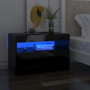 vidaXL Nachtkastje met LED-verlichting 60x35x40 cm hoogglans zwart