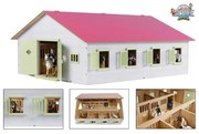 Kids Globe Paardenstal met 7 boxen 1:24 roze 610189