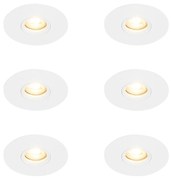 Set van 6 Moderne inbouwspot wit 12 cm - Buco