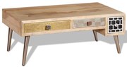 vidaXL Salontafel met lades 105x55x41 cm massief mangohout