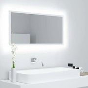 vidaXL Badkamerspiegel LED 90x8,5x37 cm spaanplaat wit