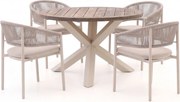 + 10% kassakorting | Diningset Bellagio | 4 personen teakhout | Tuinset stapelbaar | 5-delig | Kees Smit Tuinmeubelen
