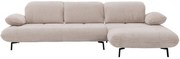 Goossens Excellent Bank Leandro wit, stof, 2,5-zits, modern design met chaise longue rechts