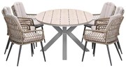 Garden Impressions Kalibo tuinset 7-delig - Tulli tuintafel 220x115 cm - light teak vironwood