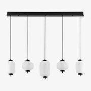 Led Hanglamp Van Ijzer En Glas Met 5 Lichtpunten Necsar Zwart - Sklum