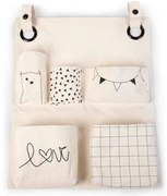 CHILDHOME Organizer met print canvas gebroken wit