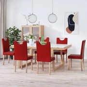 vidaXL Eetkamerstoelen 6 st kunstleer wijnrood