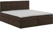 Goossens Basic Boxspring Compleet Rud, Vlak 140 x 200 cm (=2x 70 x 200 cm) met hoofdbord, 2 x matras, 1 x topper