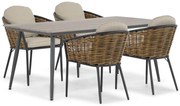 Tuinset 4 personen 180 cm Aluminium/wicker Grijs Lifestyle Garden Furniture Nice/Matale