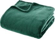 Atmosphera fleece plaid flanel uni 180 x 230 cm - Groen - 100% fleece microvezel polyester - Machinewasbaar