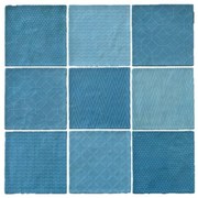 Terre d'Azur Maroc wandtegel met decor 11.5x11.5cm blauw licht mix