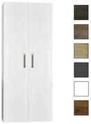 Sanicare kolomkast met luxe chromen greep 67x160x32cm hoogglans wit