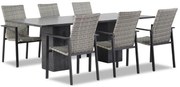 Tuinset 6 personen 220 cm Wicker Grijs Lifestyle Garden Furniture Upton/Graniet