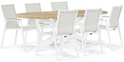 Tuinset 6 personen 240 cm Aluminium/textileen Wit Lifestyle Garden Furniture Fiora/Bradford