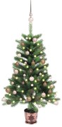 vidaXL Kunstkerstboom met LED's en kerstballen 65 cm groen