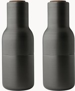 Zout- en peperstrooier Bottle Grinder met walnoothouten deksel, 2-delig