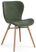 ALTEA Groen (stof Rio 140)/poten natuur eiken – MODERNE STOEL VOOR WOONKAMER/EETKAMER/KEUKEN/KANTOOR
