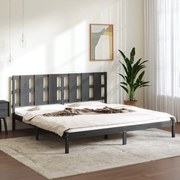 vidaXL Bedframe massief hout grijs 180x200 cm 6FT Super King