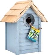 Bûten Home - Nestkast strandhuisje Aruba - blauw - H24xL18xB15cm