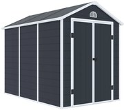 Bergen kunststof gereedschapshuisje 1,9 x 2,8 m CoverTech antraciet