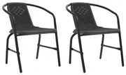 vidaXL Tuinstoelen 2 st 110 kg kunststof rattan en staal
