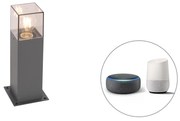 Smart industriële staande buitenlamp antraciet 30 cm incl. Wifi P45 - Denmark