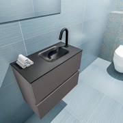 Mondiaz Ada 60cm toiletmeubel dark grey met wastafel urban rechts 1 kraangat