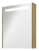 Proline Spiegelkast Premium met geintegreerde LED verlichting, 1 deur 60x14x74cm Ideal oak 1809352