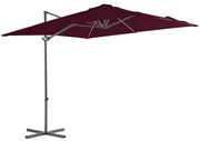 vidaXL Zweefparasol met stalen paal 250x250 cm bordeauxrood