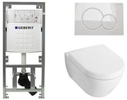 Villeroy & Boch Subway 2.0 Compact met softclose zitting toiletset met geberit inbouwreservoir en sigma 01 drukplaat wit 0701131/1024232/1025456/0700518/