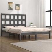 vidaXL Bedframe massief grenenhout grijs 140x190 cm