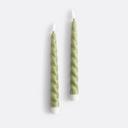 Set van 2 gedraaide LED kaarsen in wax, Caspar