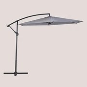 Parasol Ø295 Cm In Stof En Staal Gerran Grijs – Antraciet - Sklum