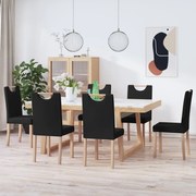 vidaXL Eetkamerstoelen 6 st stof zwart