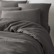 Dubbelzijdig dekbedovertrek in gewassen linnen en gewassen katoen Annaba