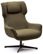 Kave Home Zalina Draaibare Fauteuil Bruin Boucle