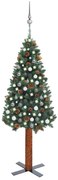 vidaXL Kunstkerstboom met LED's en kerstballen smal 210 cm PVC groen